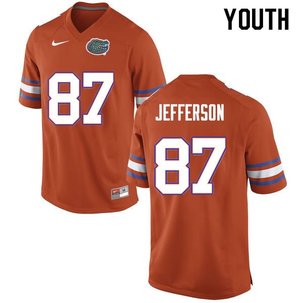 NCAA Florida Gators Van Jefferson Youth #87 Nike Orange Stitched Authentic College Football Jersey WZU2064KC